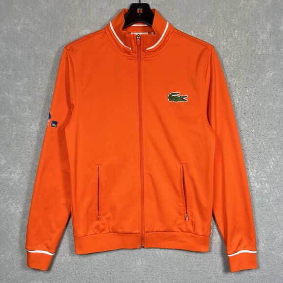 Lacoste Tennis Jacket Miami Open Sport Full Zip Men’s Small Size 3 Orange - Picture 1 of 14